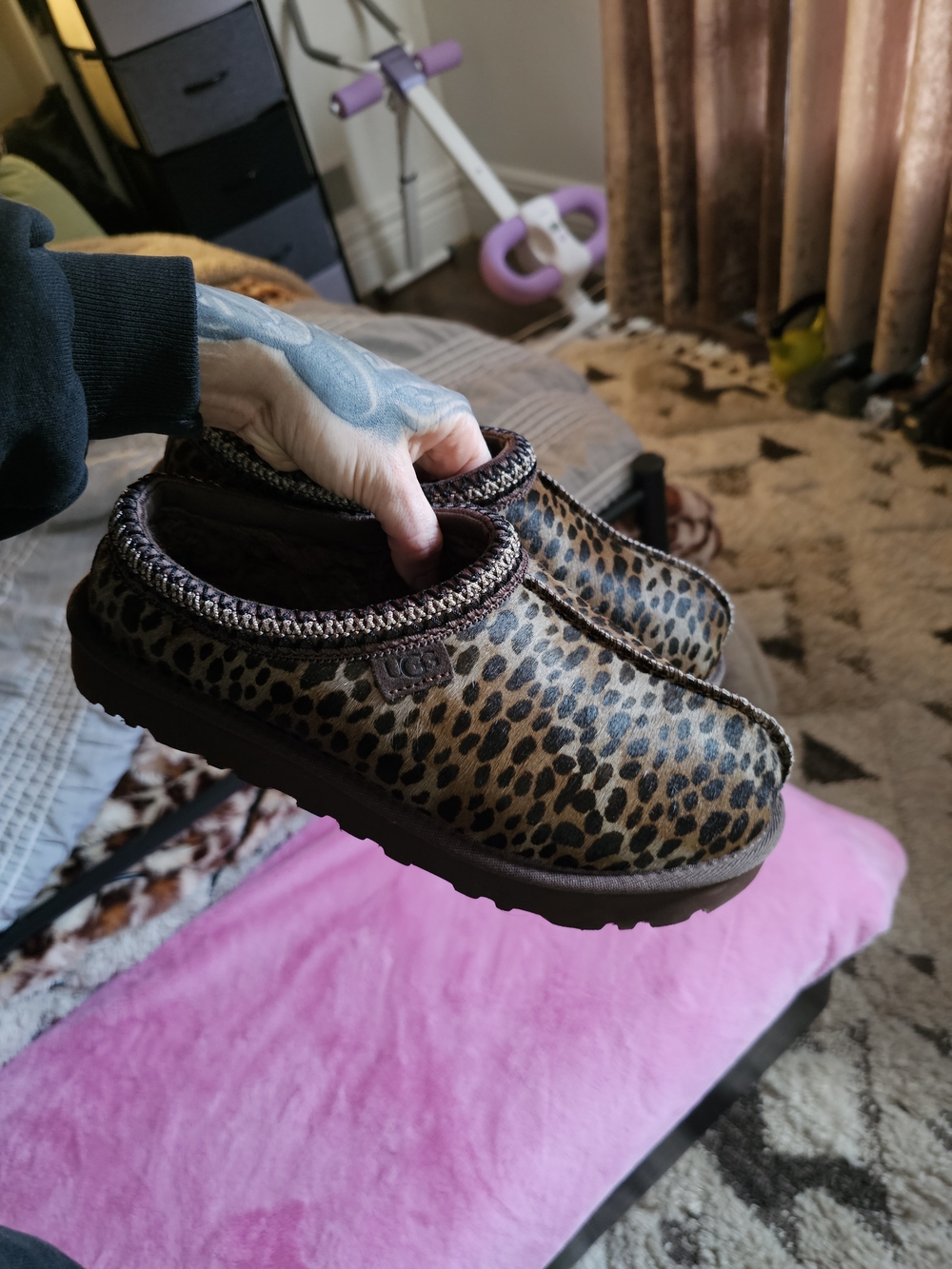 UGG Leopard Print Cozy Slip-On Clog - Brown/Black
